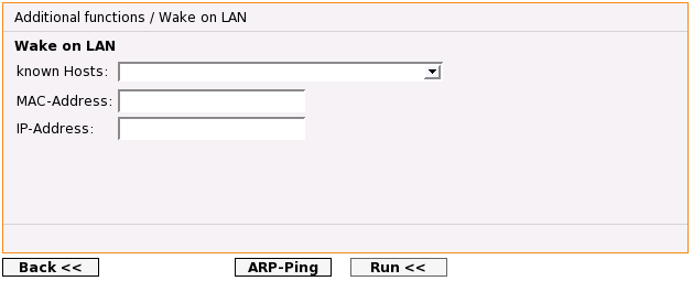 Wake on LAN ber das BS Web-Interface